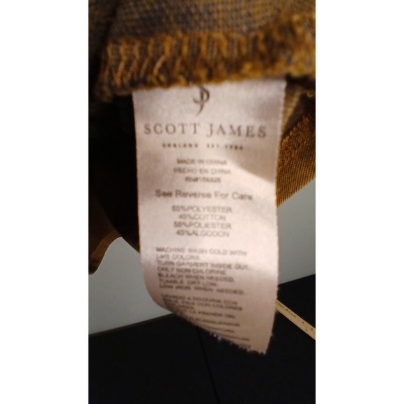 Scott James England Mens Medium Button Up Polo Shirt Grandad Collar - Picture 9 of 9